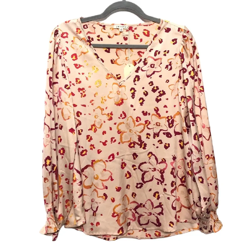 Blouse Long Sleeve By Jodifl In Cream & Red, Size: M