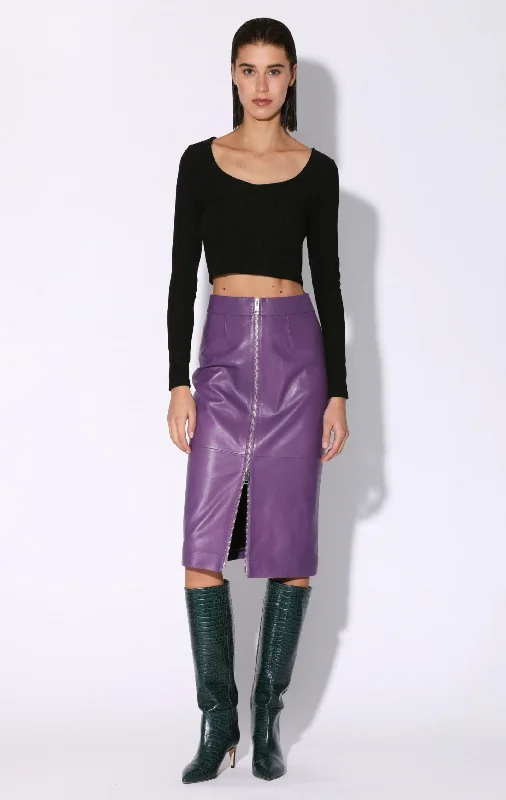 Galette Skirt, Amethyst - Leather