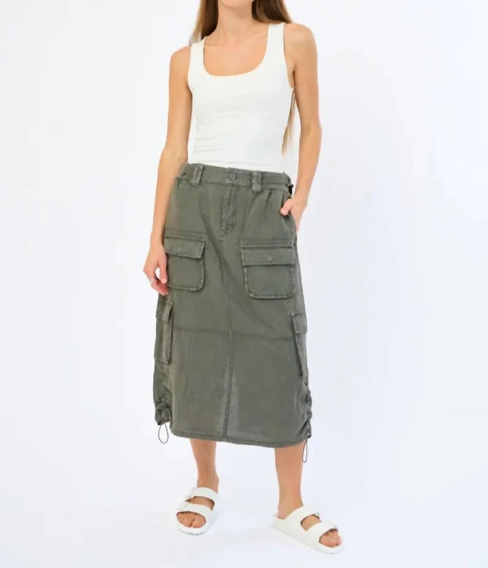 Lilo Linen Skirt In Fatigue