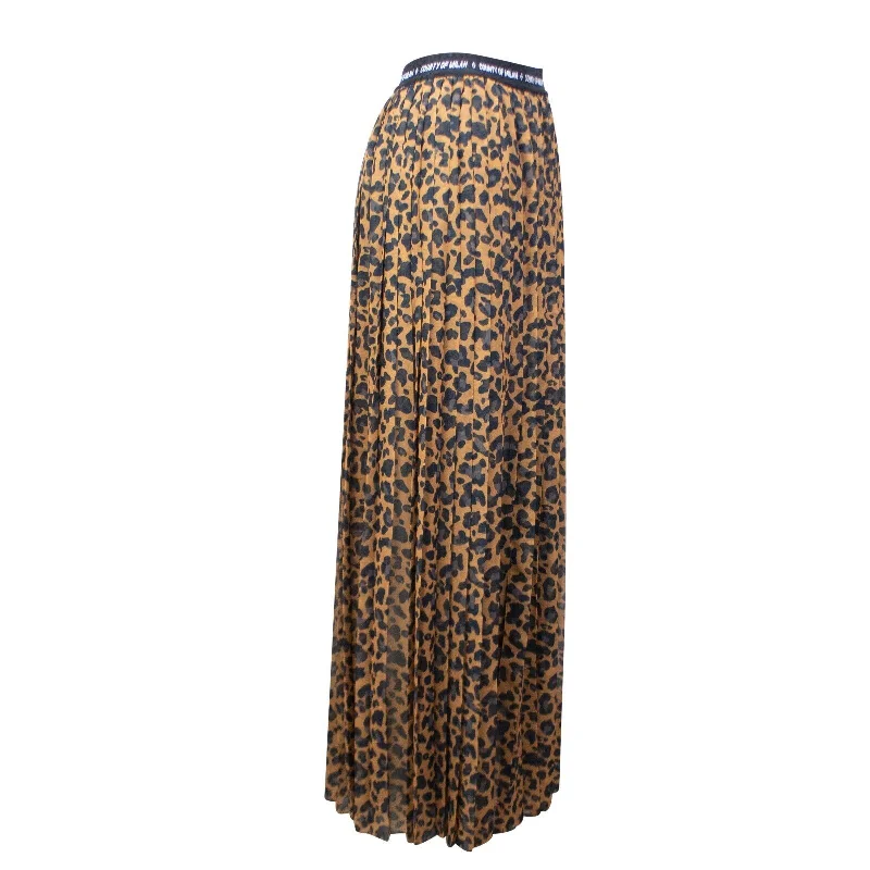 Marcelo Burlon County Leopard Long Skirt - Brown