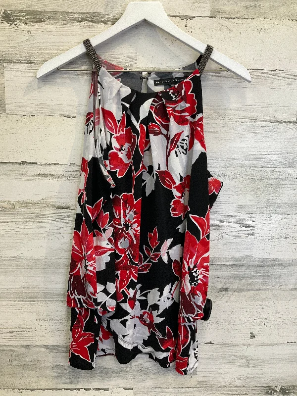 Top Sleeveless By White House Black Market In Black & Red, Size: L