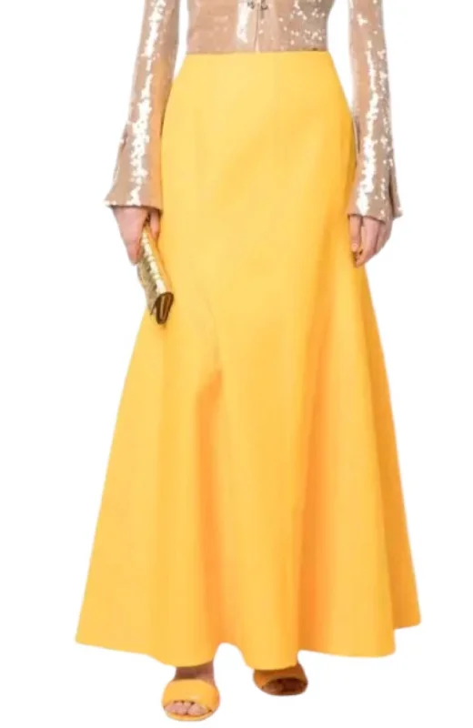 Woven Long Skirt In Buttercup