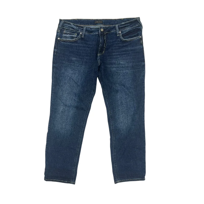 Jeans Boyfriend By Silver In Blue Denim, Size:16