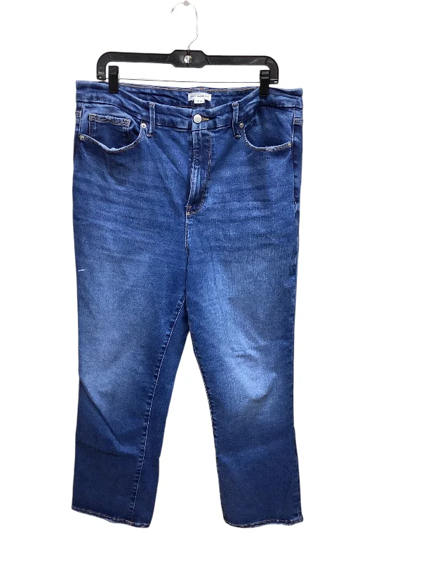 Jeans Straight By Good American In Blue Denim, Size: 14