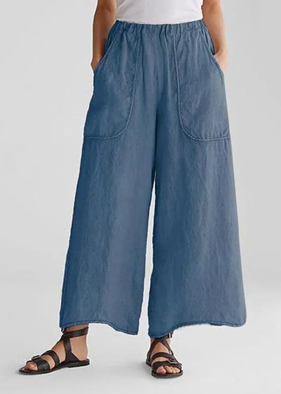 Cotton Linen Loose Wide Leg Casual Pants