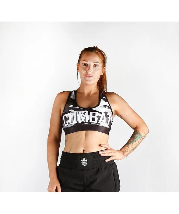 Combat Dollies Grey Camo Sports Bra