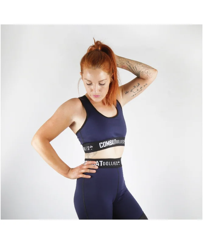 Combat Dollies Navy Blok Sports Bra