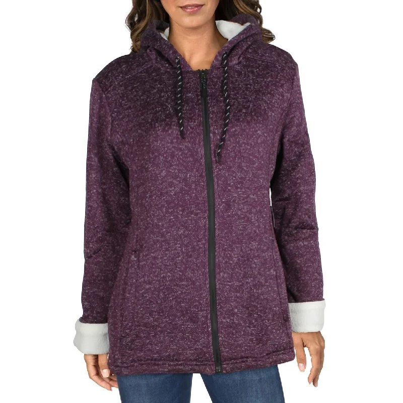 Big Chill Women's Knit Sweater Jacket with Faux Sherpa Lining