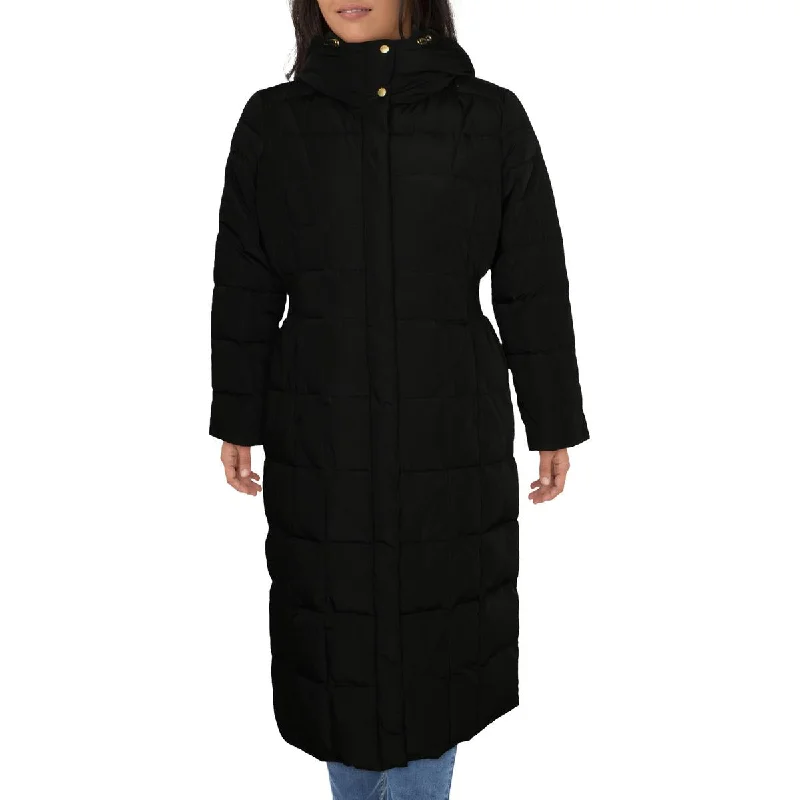 Cole Haan Womens Plus Maxi Hooded Puffer Coat