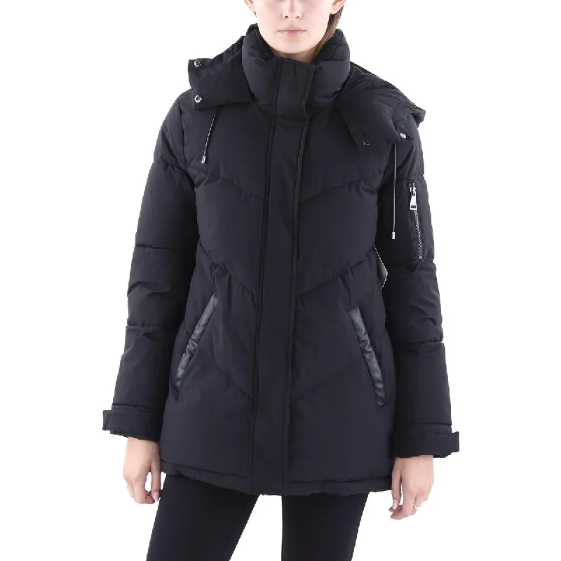 DKNY Jeans Womens Quilted Long Sleeves Puffer Jacket