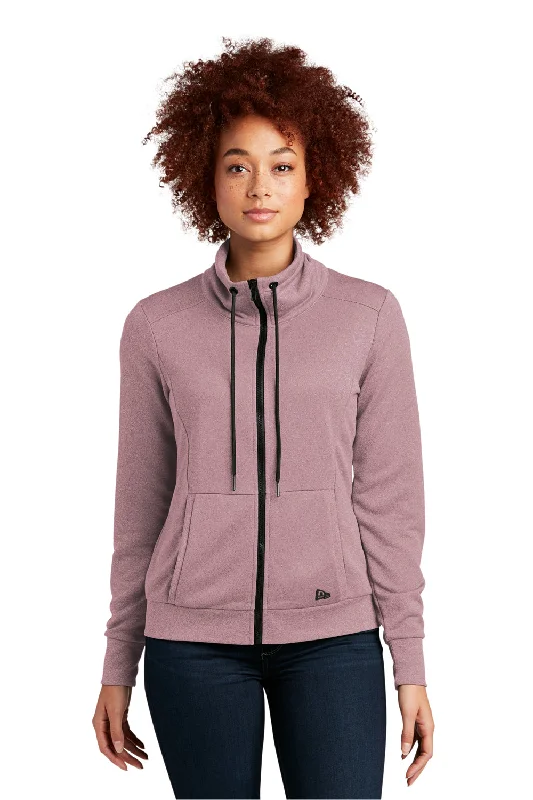 New Era Womens Performance Terry Full Zip Sweatshirt - Heather Dusty Mauve