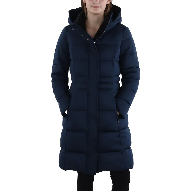 Tahari Womens Gemma Cold Weather Hooded Puffer Jacket