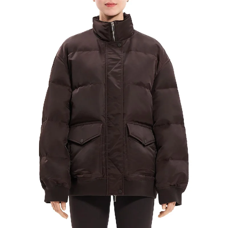 Theory Womens Collared Outdoor Puffer Jacket