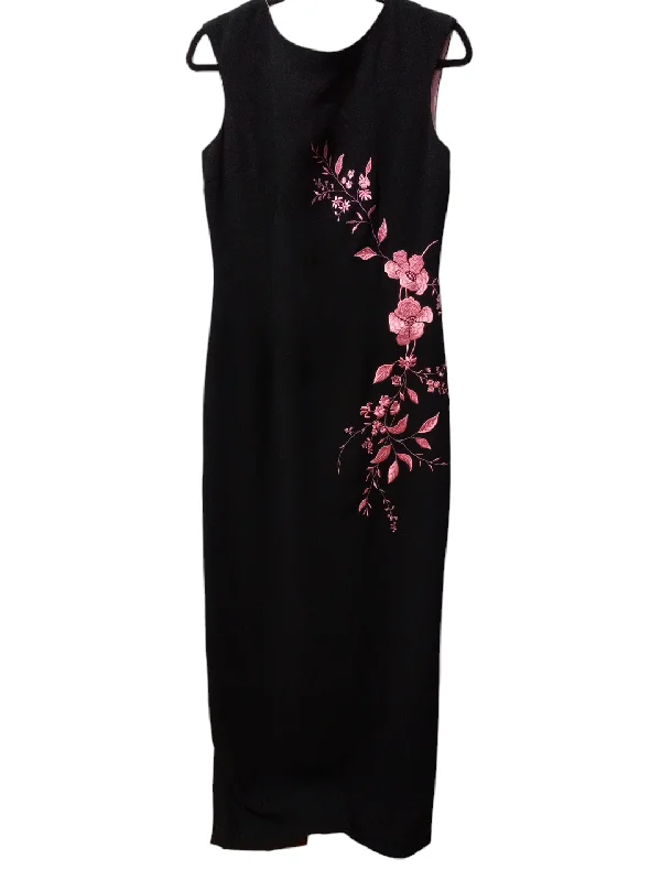 Dress Party Long By Maggy London In Black & Pink, Size: 8