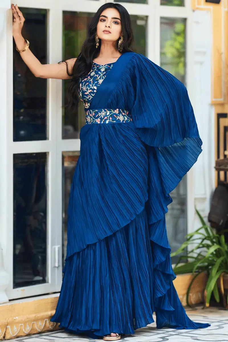 Trendy Ruffle Saree For Wedding Guest Buy Online